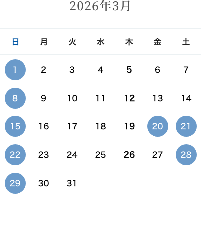 カレンダー:2025年3月